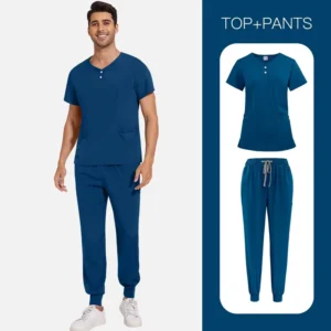 High Elasticity Medical Scrub Set for Men Women 4 Way Stretch V Neck Uniform for Maximum Mobility in ER & Surgical Departments