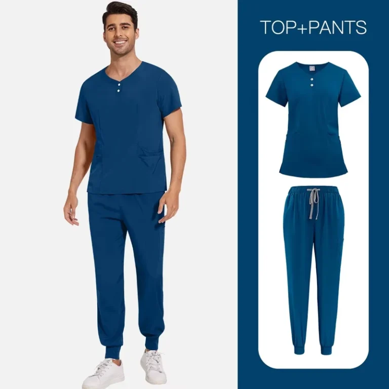 High-Elasticity-Medical-Scrub-Set-for-Men-Women-4-Way-Stretch-V-Neck-Uniform-for-Maximum-Mobility-in-ER-Surgical-Departments