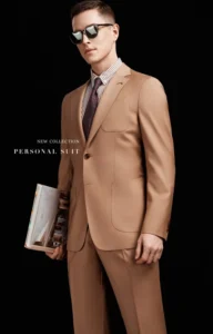High End 100% Virgin Wool Plus Size Breathable Garment Dyed British Italian Style Men’s Wedding Business Suit Fused Half Full