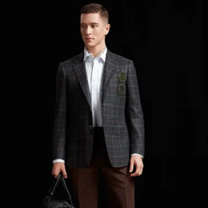 High End 100% Virgin Wool Woolen Plus Size Breathable Single Breasted Garment Dyed Fused Half Full Canvas Men’s Wedding Business