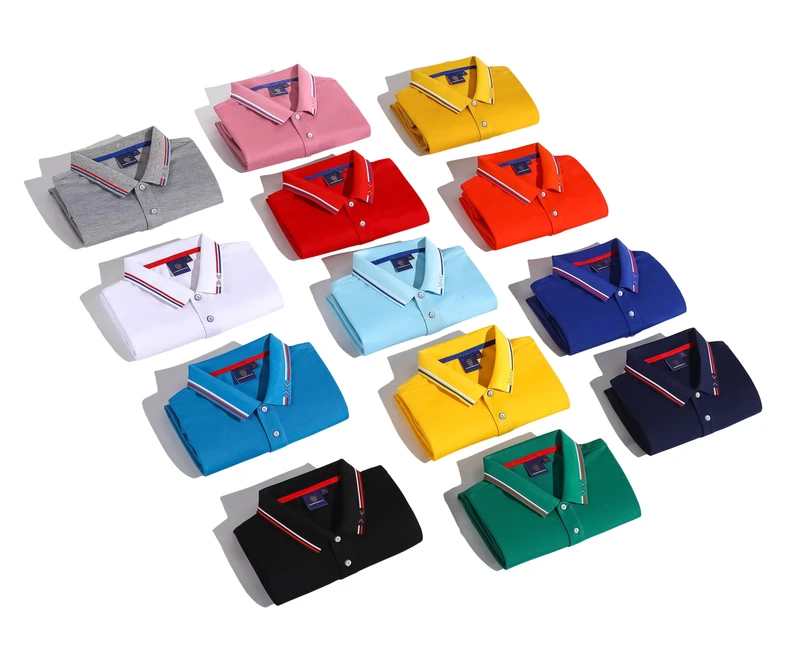 High End Business Comfortable Breathable Non Deformable Lapel Short Sleeved Polo Shirt Customized Embroidery logo