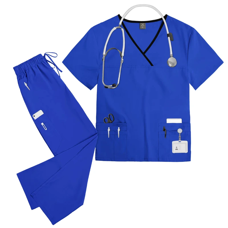 High End Scrub Suit Nurse Short Sleeve Hand Washing Suit Pet Hospital Split Suit Dental Clinic Operating Gown Salon Uniform