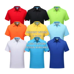 High Quality 100% Polyester Mesh Casual Button for Shirt Solid Dark Color Breathable Knit Anti wrinkle Short