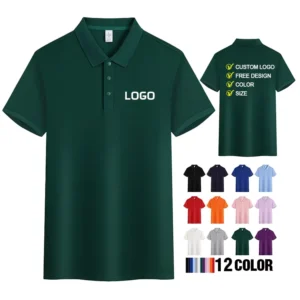 High Quality 210G Spandex Cotton Custom Logo Printed Golf Sport Casual Business Work Polo T shirt Uniform Plain Men Polo Shirt