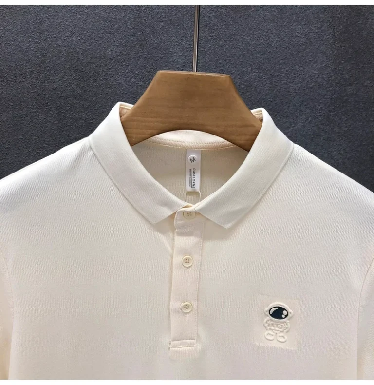 High-Quality-225gsm-Breathable-Mens-for-Polo-Shirts-Custom-Logo-Sea-Island-Cotton-Short-Sleeve-Knitted-T-Shirt-Solid-Pattern