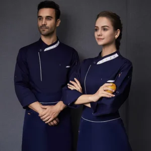 High Quality 5 Start Hotel Chef Uniform Kitchen Set New Design Chef Coats Jacket for Female Men Dinning Waiter Chef Clothes