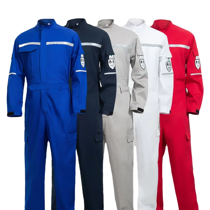 High Quality Anti Static Flame Resistant Worker Coverall Protective FR Workwear Uniform for Oil & Gas