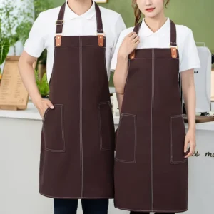 High Quality Baker Apron Custom logo Kitchen Chef Barista Canvas Apron Adjustable Barbecue Garden Embroidery Apron