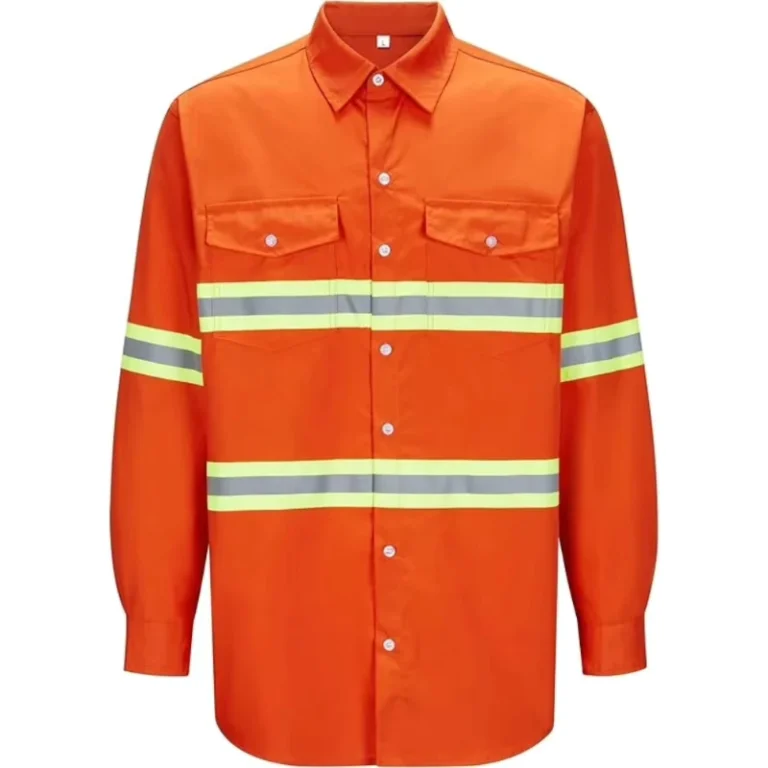 High-Quality-Class-3-Long-Sleeve-Polyester-Hi-Vis-Button-Up-Reflective-Safety-Work-Shirt-Orange-Anti-UV-Breathable-for