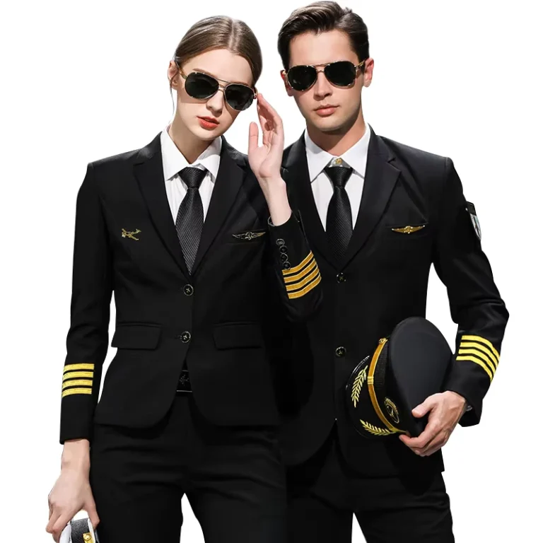 High-Quality-Classical-Airline-Pilot-Uniform-Cabin-Crew-Aviation-Pilot-Uniform-Suit-Black-Polyester-Viscose-Long-Sleeve-Unisex