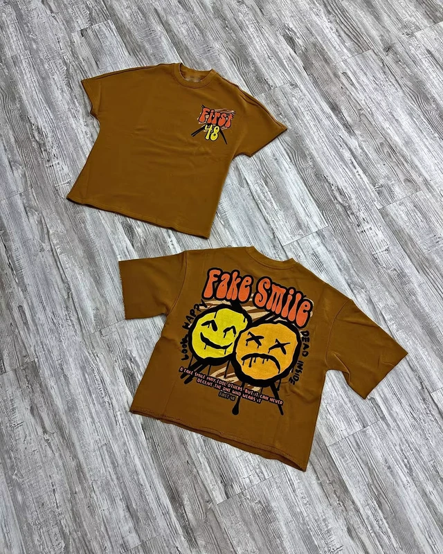 High-Quality-Cotton-T-Shirt-Summer-Trend-Graffiti-Print-T-Shirt-Customizable