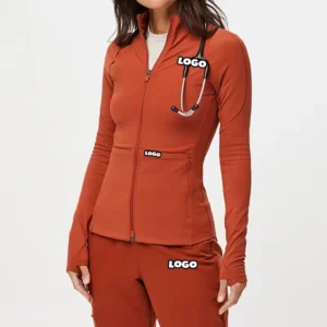 High Quality Custom Doctor Slim Fit Medical Scrubs Jacket Fashion Nursing Uniformes Medicos Women Hospital Scrubs Uniforms Nurse