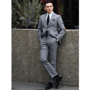 High Quality Custom Formal 2 Piece Men’s Business Wool Blazer and Pants Wedding Party Men’s Suit