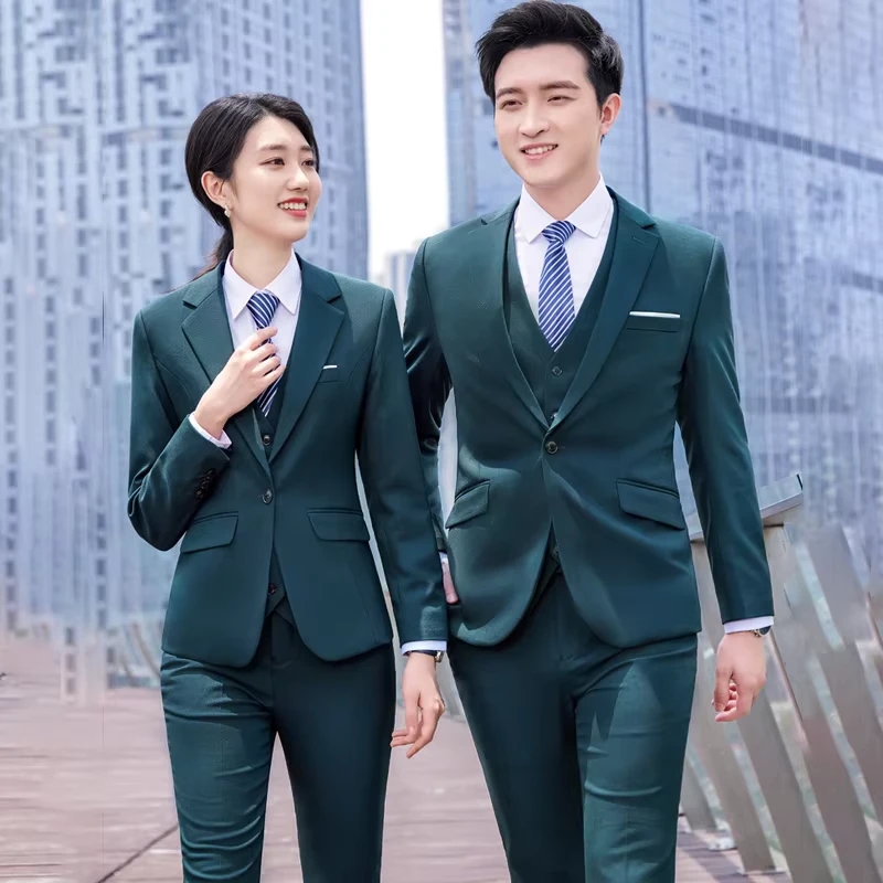 High Quality Custom Formal Blazers Slim Fit 3 Piece Suit Gentlemen Professional Wedding Male Plus Size Men'S Suits