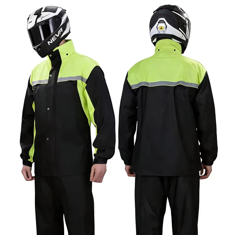 High Quality Custom Hi Vis Split Suit Full Body Anti Heavy Raincoat Set for Motorcycle Rider