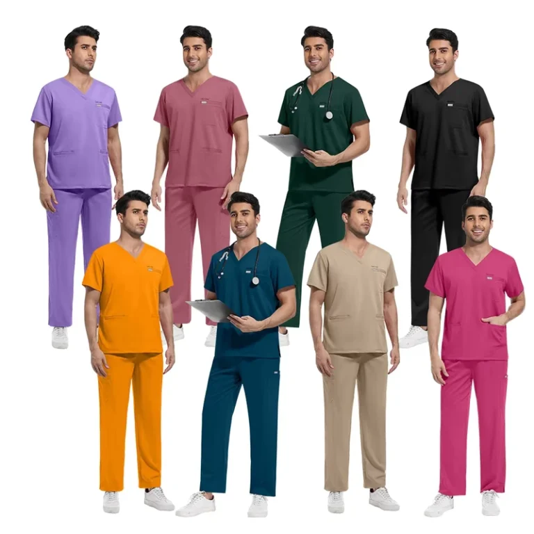 High-Quality-Custom-Logo-Fashionable-Scrubs-Uniform-Set-Plain-Black-Nurse-Scrubs-Uniforms-Sets-For-Oral-Hospital-Pet-Hospital