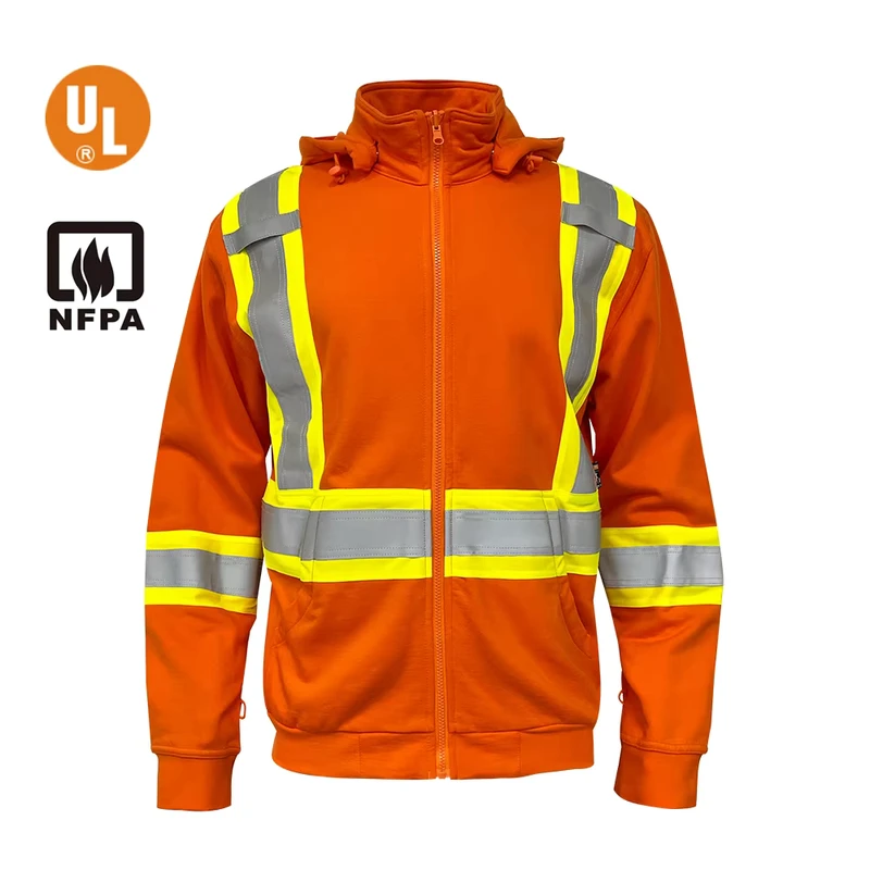 High Quality Custom Logo Security Men's High Visible Safety Reflective FR Knitted Jacket