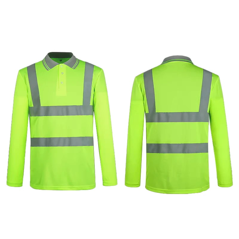 High Quality Custom Long Sleeve Polo T Shirt Quick Drying and Low Price Most Popular Reflective Safety Clothing