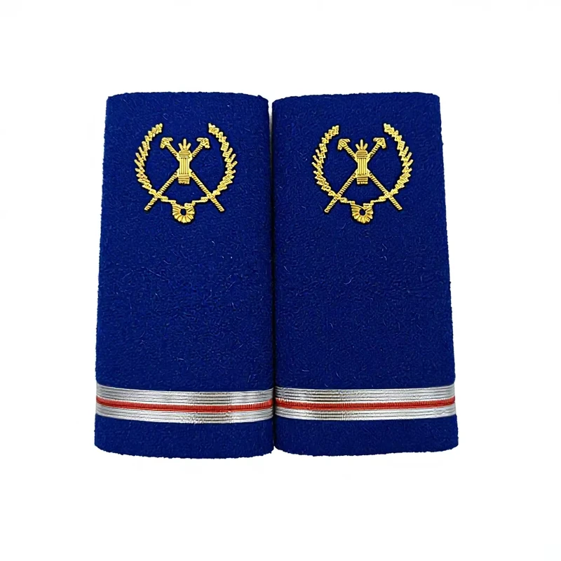 High Quality Custom Magnetic Canvas Fabric Garment Shoulder Epaulette with Lace and Star Pattern