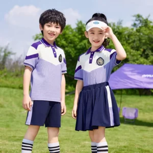 High Quality Custom Unisex Summer School Uniform for Primary School Middle School Children Casual Suits