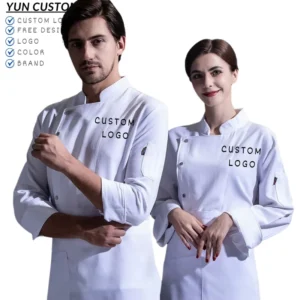 High Quality Custom logo Long Sleeve Chef Cooking Shirt Winter Chef Work Uniforms for Men Women Kitchen Chef Jackets