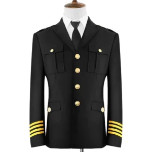 High Quality Customized Design Black Security Guard Uniform Jacket Coat Polyester Viscose Material Needle Detection S 5XL Guard