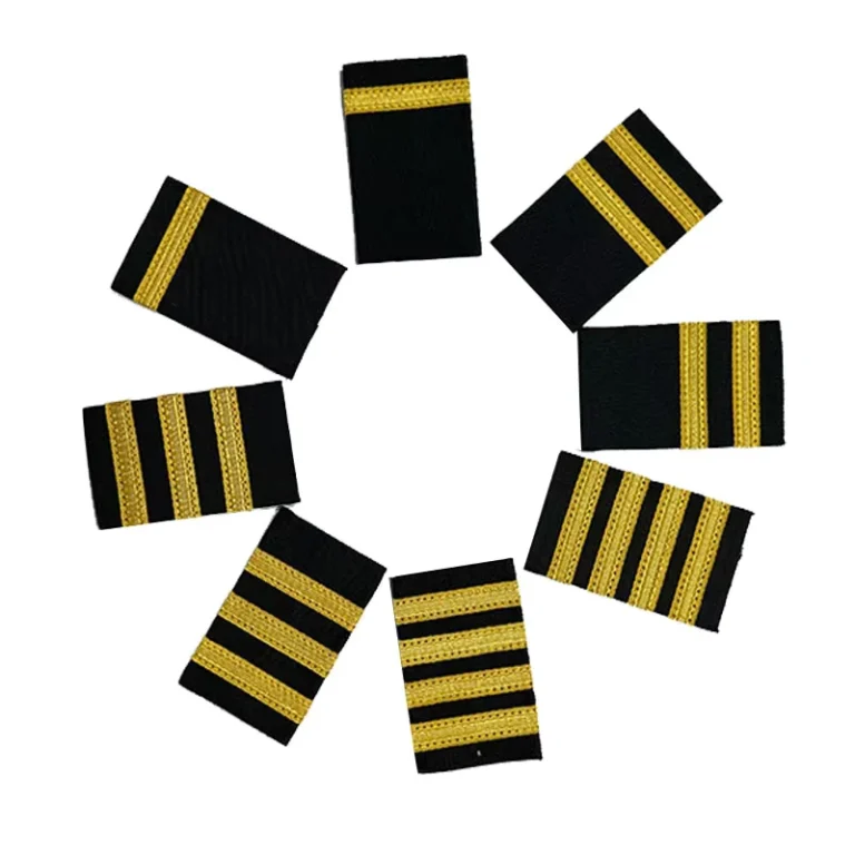 High-Quality-Customized-Gold-Lace-Ribbon-Aviation-Pilot-Uniform-Set-Rank-Epaulettes-Badges-New-Dress-Epaulettes-Logo-Decoration