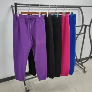 High Quality Eco Friendly Breathable 100% Cotton Men’s Autumn Casual Sweatpants Thickened Fleece Elastic Waist Hip Hop Pants