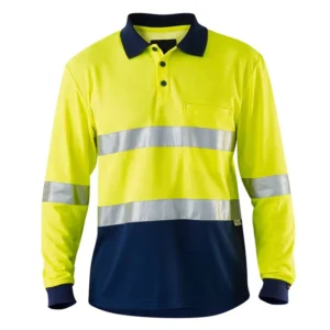 High Quality Hi Vis Waterproof Workwear Long Sleeve Shirt Two Tone Reflective Safety Clothing Polo Shirts