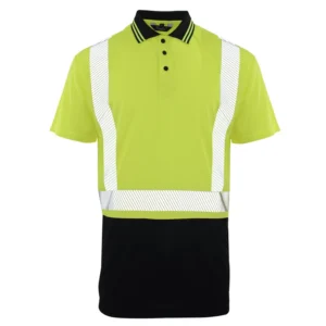 High Quality Hi Vis Work Polo Shirt Mens Short Sleeve Polos Hi vis Short Sleeve Moisture Wicking Safety Work Polo T Shirt