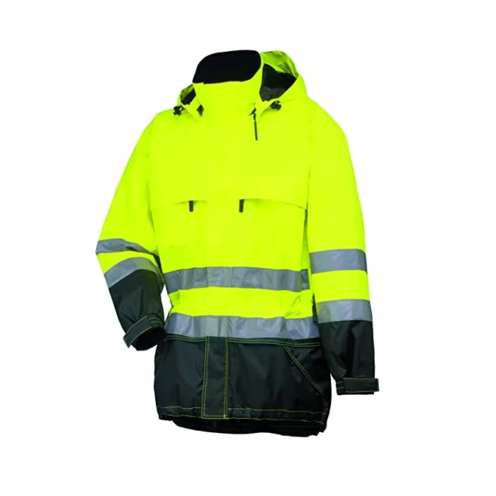 High Quality High Visibility Fluorescent Polyester Waterproof Windproof Work Jacket Workwear Work Uniform