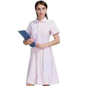 High Quality Hospital Uniforms Sets White Pink Designer Custom Nurse Dress Uniforms Sets Women with Logo