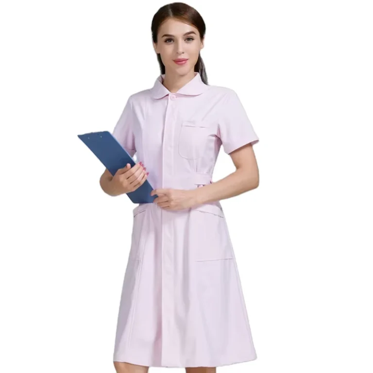 High-Quality-Hospital-Uniforms-Sets-White-Pink-Designer-Custom-Nurse-Dress-Uniforms-Sets-Women-with-Logo