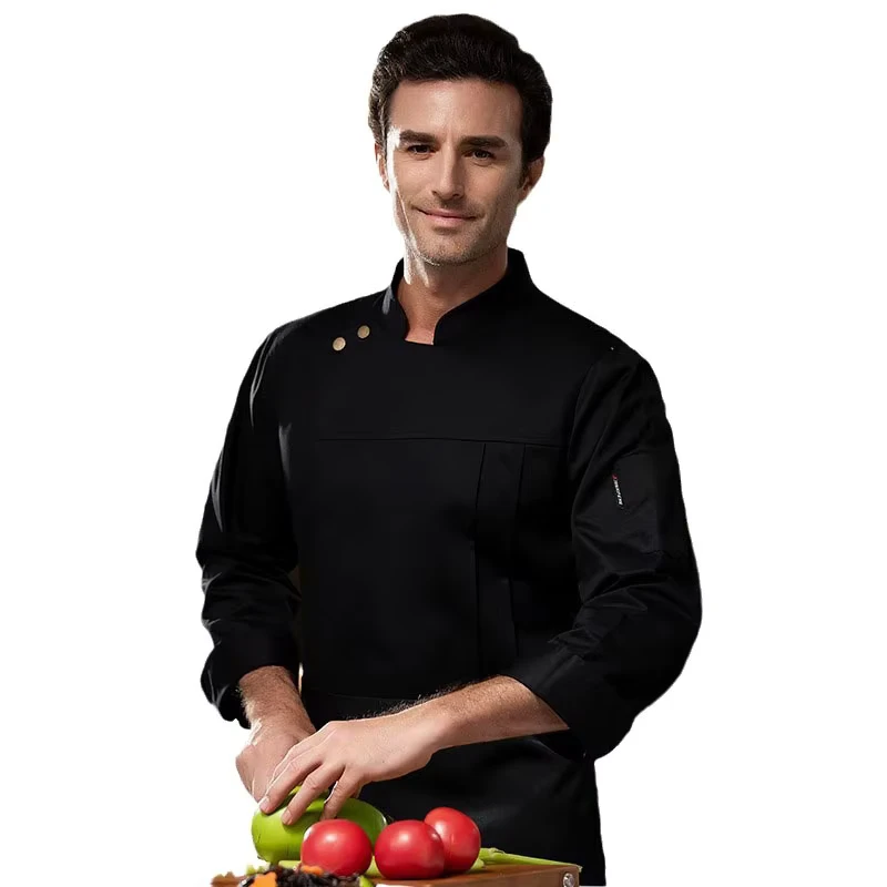 High Quality Hotel Blue Black White Chef Jacket Restaurant Durable Cook Uniform