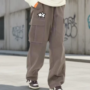 High Quality Low Moq Custom Unisex Wide Leg Pocket Men Cargo Pants Women Cargo Pants