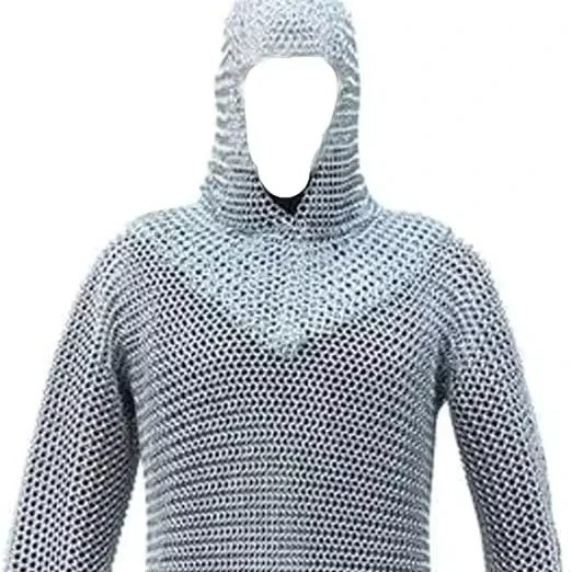 High-Quality-Medieval-Chainmail-Shirt-With-Hood-Aluminum-10mm-Ring-Armour-Set-for-Reenactment-Carnival-Party