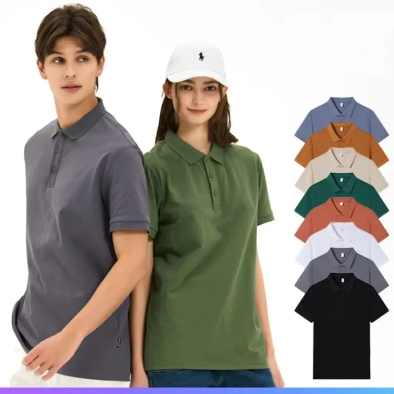 High-Quality-Mens-for-T-Shirt-Custom-Printed-Embroidered-Logo-Work-Shirt-Company-Staff-Uniform-ODM-Supplied-Woven-Fabric