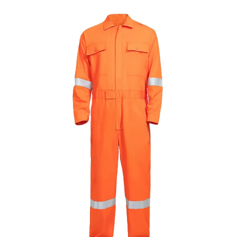 High Quality One Piece Worker Overalls Hi Vis Reflective Safety Workwear Cotton Breathable Construction Work Clothes