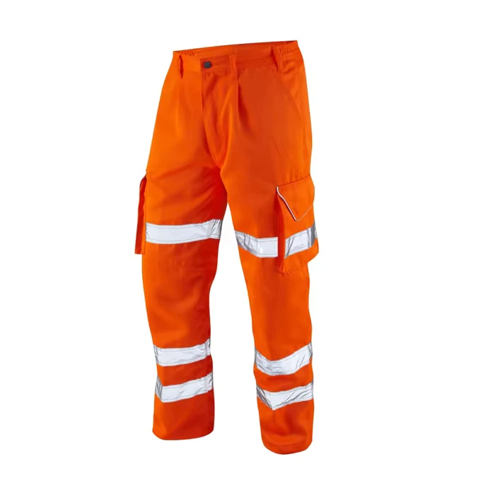 High Quality Orange Hi Vis Mens Worker Pants Safety Reflective Work Pants