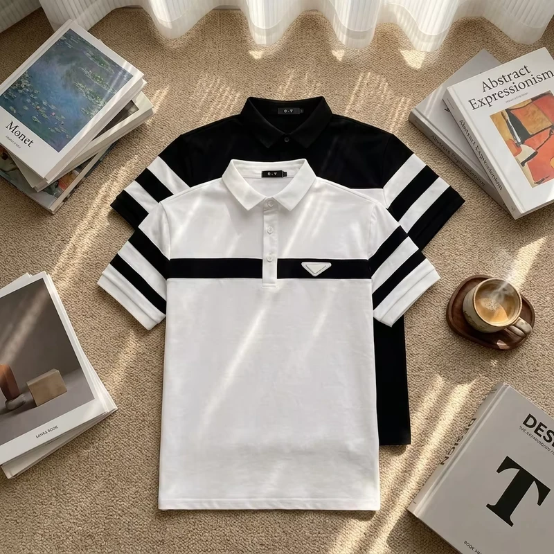 High Quality Polyester Custom Logo Golf Polos T Shirt Oversize Pullover Short Sleeve Solid Color Blank Knit Polo Shirts for Men