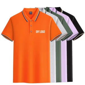 High Quality Quick Dry Men’s Polo Shirt with Custom Logo Summer Print Design