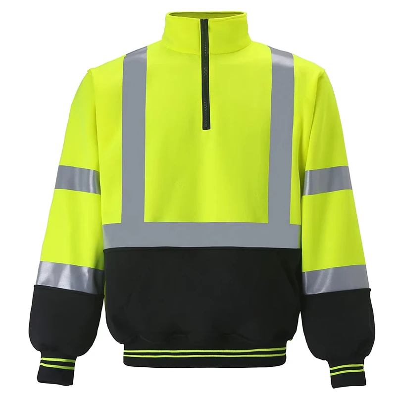 High Quality Reflective Safety Clothing Zipper Sweater with High Visibility for Increased Worker Safety Customizable Logo
