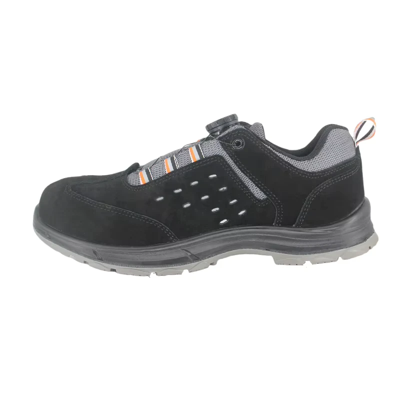 High Quality Rotating Low Cut Breathable Work Boots S3 SRC PU Rubber Outsole Steel Toe Mesh Lining Smooth Suede Leather Safety