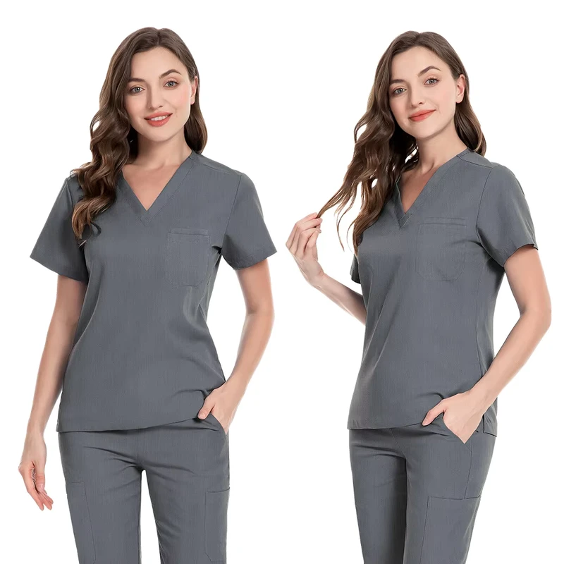 High Quality Scrub Custom Logo Dental Hospital Scrub Uniforms XXXL Chest Pocket Medical Scrub Doctor Men Beauty Salon Uniform