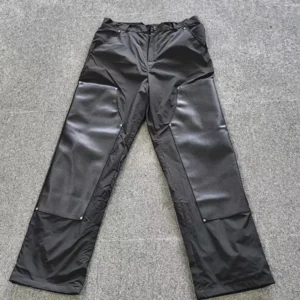 High Quality Straight Long Pants Rivet Design Casual Pants Leather Stitching Pants
