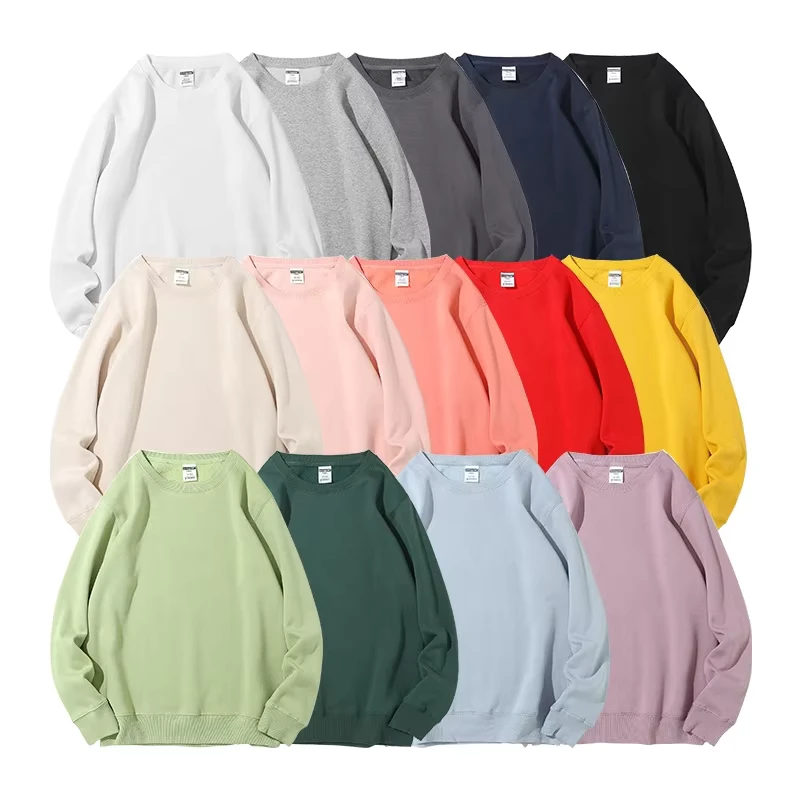 High Quality Unisex Thick Fleece Sweaters Custom logo Sweaters Plain Casual Sweaters in Bulk