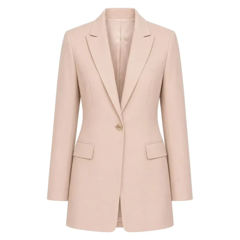 High-Quality-Womens-Solid-Color-Woolen-Two-Piece-Tailored-Suit-Blazer-Set-Button-Closure-Long-Sleeve-Breathable-V-neck