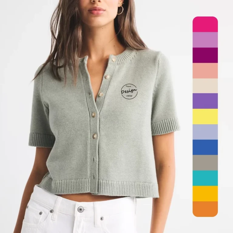 High-Quality-Womens-Wool-Casual-Breathable-Button-up-Loose-Fit-Knit-Ladies-Sweater-Short-Sleeve-Sweater-Women