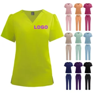High Quality Woven Scrubs Uniform Set for Nurses in Polyester Spandexsuitable for Hospitals Beauty Salons and Dental Clinics