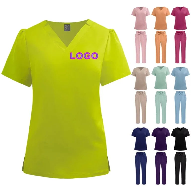 High-Quality-Woven-Scrubs-Uniform-Set-for-Nurses-in-Polyester-Spandexsuitable-for-Hospitals-Beauty-Salons-and-Dental-Clinics